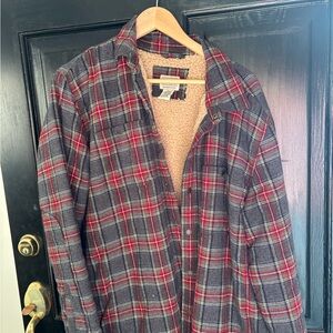L.L. Bean Gray and Red Plaid Jacket